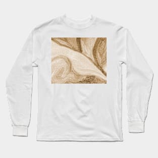 Sepia Antique White Abstract Art Long Sleeve T-Shirt